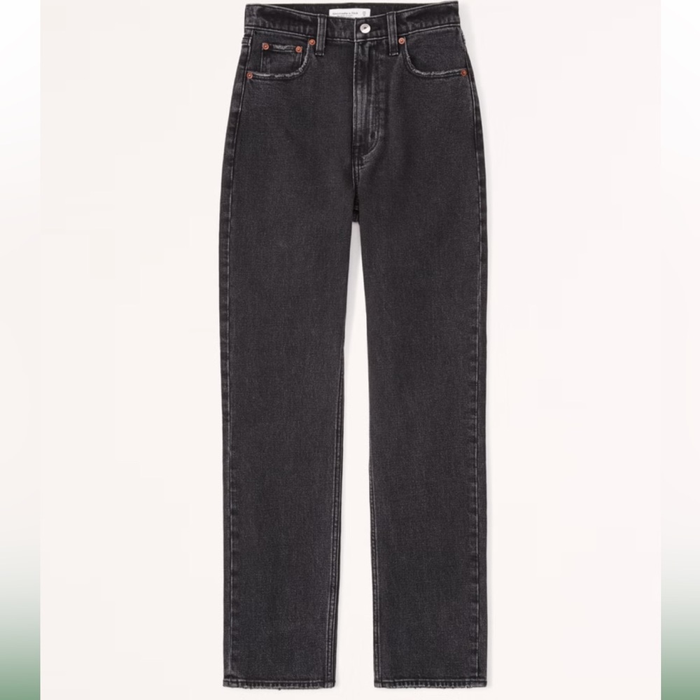 Abercrombie The Ankle Straight Ultra High Rise Black Jeans Size 27 / 4